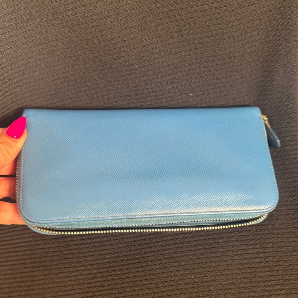 Prada Blue Saffiano Leather Wallet - Picture 3 of 7